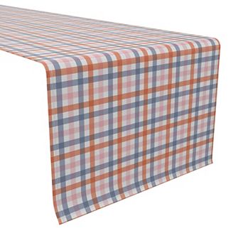 Table Runner, 100% Cotton, 16x72", Plaid 7