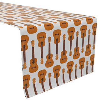 Table Runner, 100% Cotton, 16x90", Ukulele Illustration