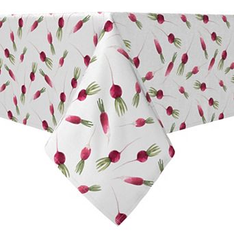 Square Tablecloth, 100% Cotton, 60x60", Radish Garden