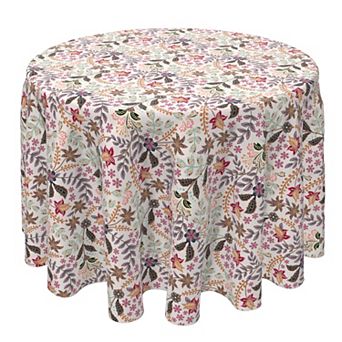 Round Tablecloth, 100% Cotton, 60 Round", Styled Floral Pattern