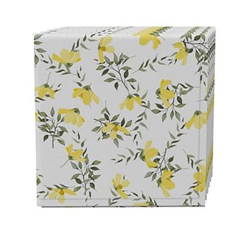 Napkin Set of 4, 100% Cotton, 20x20", Summer Backyard Floral