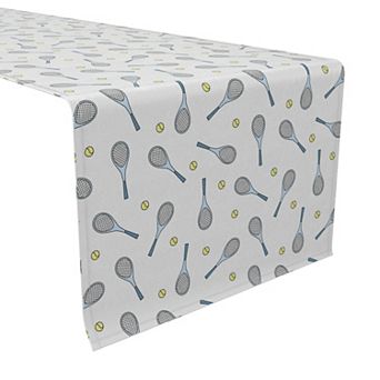 Table Runner, 100% Cotton, 16x72", Tennis Match