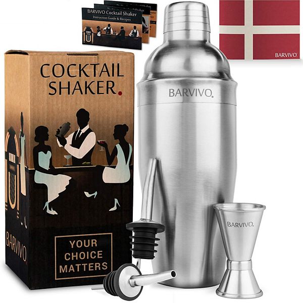 Cocktail Shaker Kit with Double Jiggers and Pourers