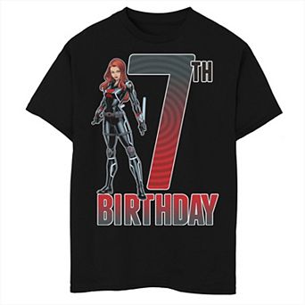 Boys Marvel Black Widow 7th Birthday Husky Graphic Tee