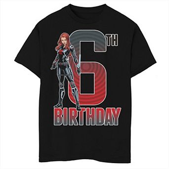 Boys Marvel Black Widow 6th Birthday Husky Graphic Tee