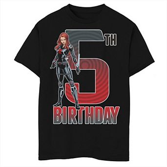 Boys Marvel Black Widow 5th Birthday Husky Graphic Tee