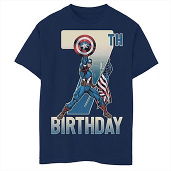 Boys Marvel Captain America 7th Birthday Husky Graphic Tee