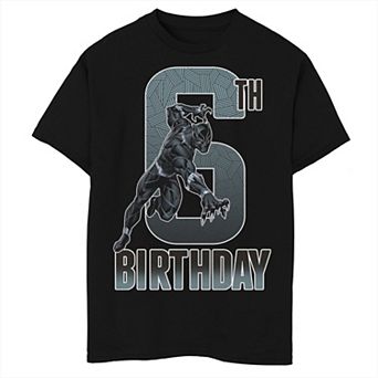 Boys Marvel Black Panther Action Pose 6th Birthday Husky Graphic Tee