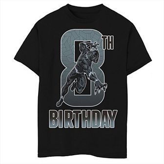 Boys Marvel Black Panther Action Pose 8th Birthday Husky Graphic Tee