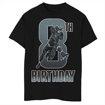 Boys Marvel Black Panther Action Pose 8th Birthday Husky Graphic Tee
