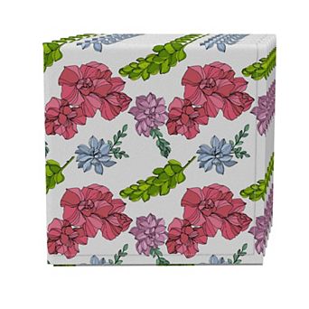 Napkin Set of 4, 100% Cotton, 20x20", Bold Botanicals