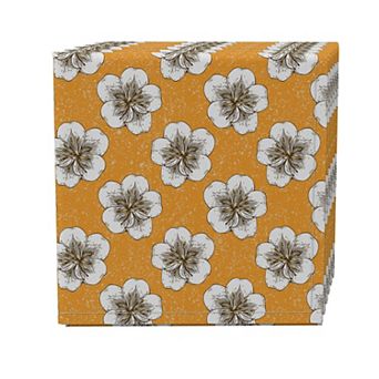 Napkin Set of 4, 100% Cotton, 20x20", Apricot Flowers