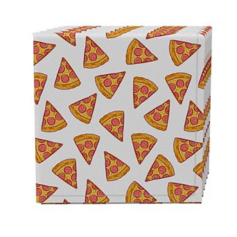 Napkin Set of 4, 100% Cotton, 20x20", Pizza Party