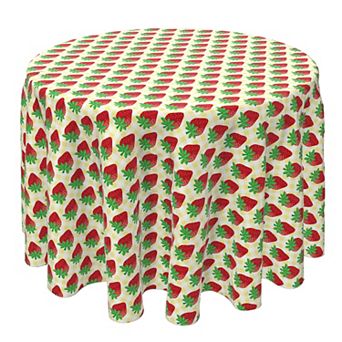 Round Tablecloth, 100% Cotton, 60 Round", Strawberry Picnic Plaid