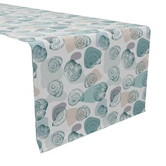 Table Runner, 100% Cotton, 16x72", Trendy Shells