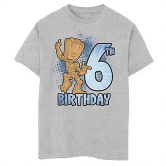 Boys Marvel Guardians Of The Galaxy Baby Groot 6th Birthday Husky Graphic Tee