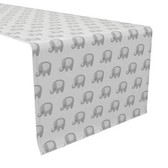 Table Runner, 100% Cotton, 16x72", Baby Elephant Repeat