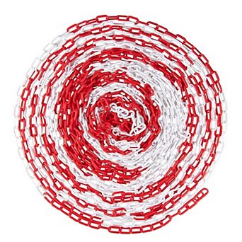 82 Ft Plastic Barrier Chain, Safety Barrier for Traffic, Events, Red and White