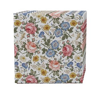 Napkin Set of 4, 100% Cotton, 20x20", Beautiful Vintage Flowers