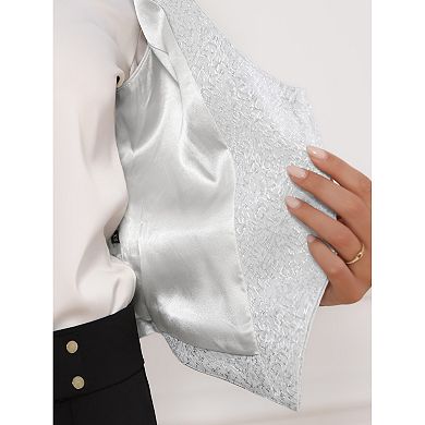 Women's Vintage Waistcoat Button Up Steampunk Jacquard Sleeveless Suit Vest