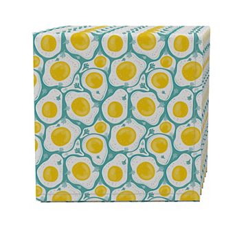 Napkin Set of 4, 100% Cotton, 20x20", Brunch Time Eggs