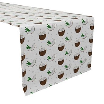 Table Runner, 100% Cotton, 16x72", Coconut Tropics