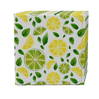 Napkin Set of 4, 100% Cotton, 20x20", Citrus Summer