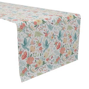Table Runner, 100% Cotton, 16x108", Summer Style Floral