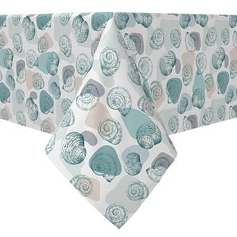 Square Tablecloth, 100% Cotton, 60x60", Trendy Shells