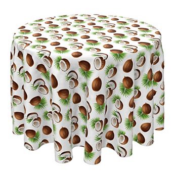 Round Tablecloth, 100% Cotton, 60 Round", Coconut Paradise