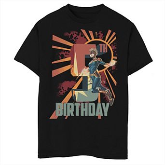 Boys Captain Marvel 5th Birthday Husky Graphic Tee