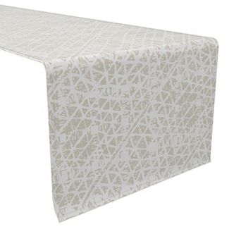 Table Runner, 100% Cotton, 16x90", Tan Shibori