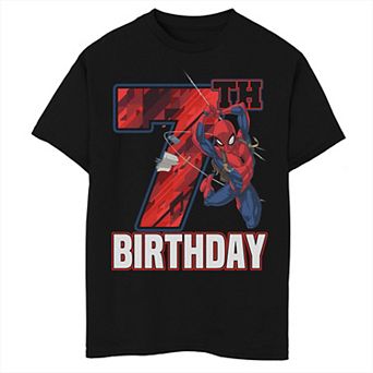 Boys Marvel Spider-Man Web Swing 7th Birthday Husky Graphic Tee