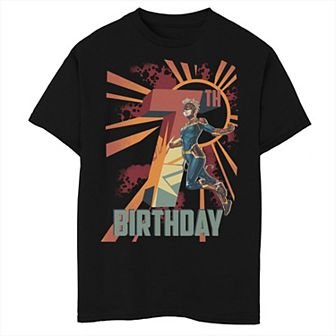 Boys Captain Marvel 7th Birthday Husky Graphic Tee