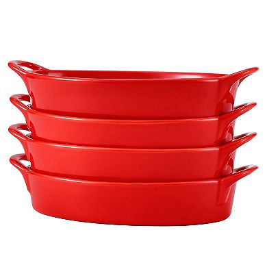 Porcelain Ceramic Deep Dish Au Gratin Pan With Dual Handles