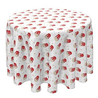 Round Tablecloth, 100% Cotton, 60 Round", Movie Time Popcorn