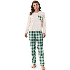 Women Winter Flannel Pajama Sets Cute Printed Long Sleeve Nightwear Top and  Pants Loungewear Soft Sleepwear Strawberry Printed Pink XX Large