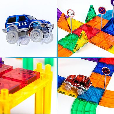 Picasso Tiles 100pc Race Car Track Magnetic Building Blocks