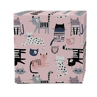 Napkin Set of 4, 100% Cotton, 20x20", Cartoon Cats Pink