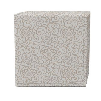 Napkin Set of 4, 100% Cotton, 20x20", Antique Floral Design