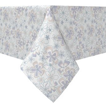Square Tablecloth, 100% Cotton, 60x60", Retro Fashion Floral