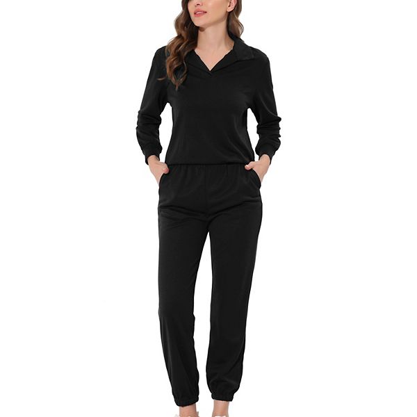 Women's Sleepwear Pajama Tracksuits Pullover Nightwear with Pockets ...