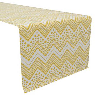 Table Runner, 100% Cotton, 16x72", Patterned Zig Zag