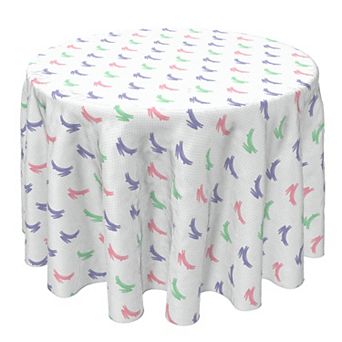 Round Tablecloth, 100% Cotton, 60 Round", Mini Polka Dots and Bunnies