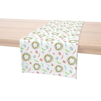 Table Runner, 100% Cotton, 16x72", Colorful Spring Easter