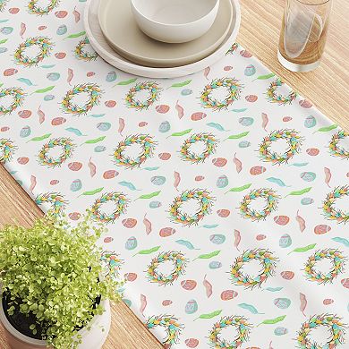 Table Runner, 100% Cotton, 16x72", Colorful Spring Easter