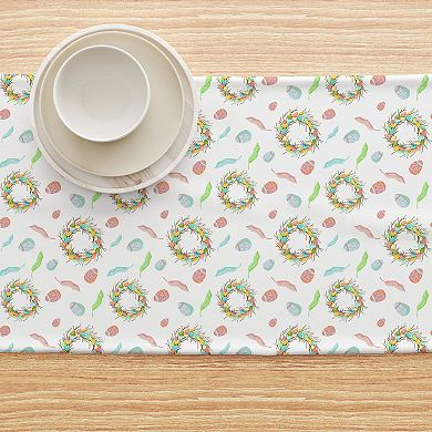 Table Runner, 100% Cotton, 16x72", Colorful Spring Easter