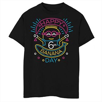Boys Despicable Me Minions Happy 6th Banana Day Husky Graphic Tee