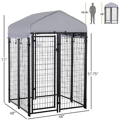 Medium Outdoor Dog Kennel Run House Crate Cage Anti-uv Roof Patio Pet Shelter