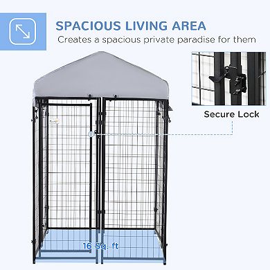 Medium Outdoor Dog Kennel Run House Crate Cage Anti-uv Roof Patio Pet Shelter